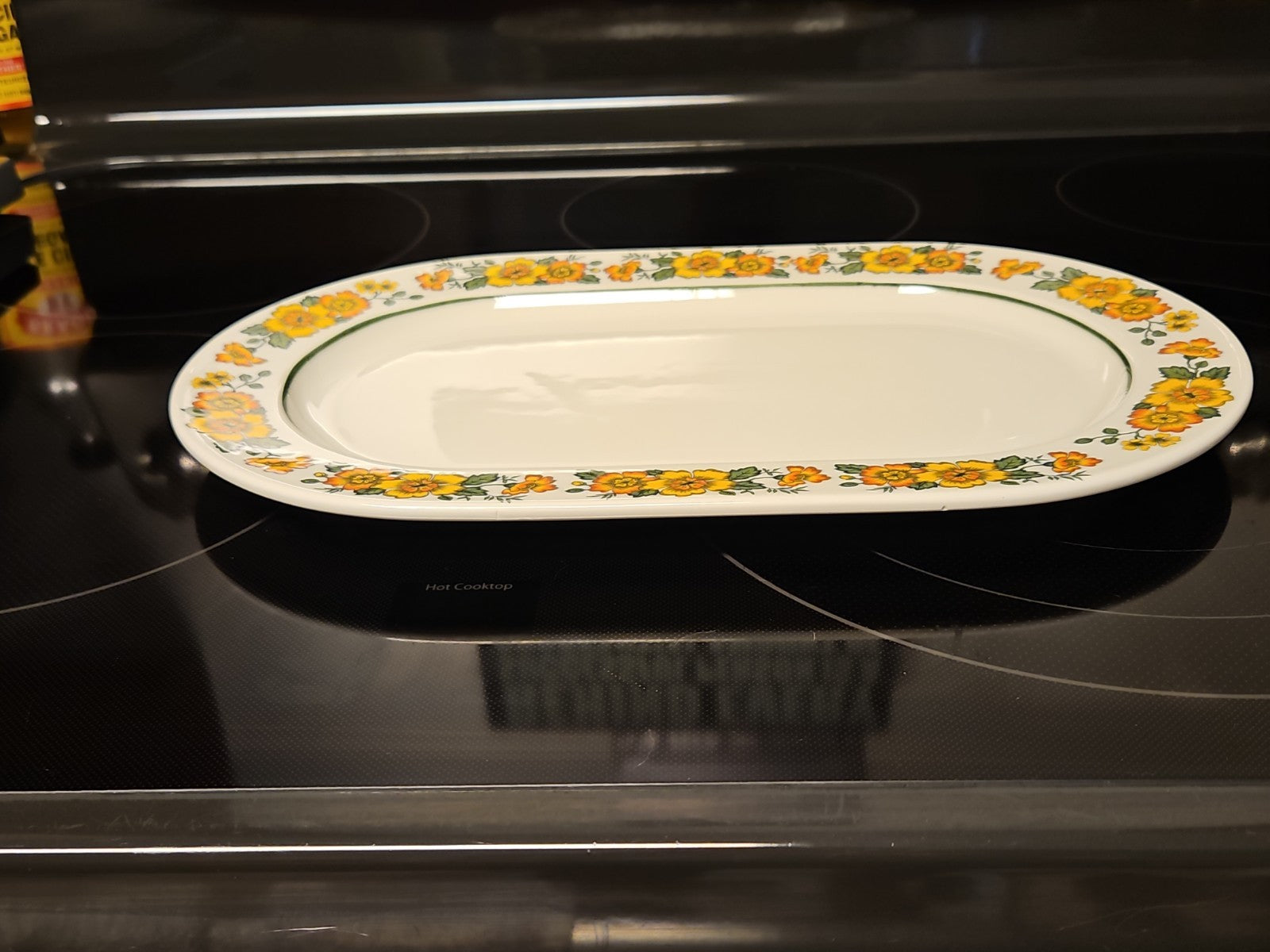 Vintage Villeroy & Boch Cottage Platter  13” x 8” Yellow And Orange Flowers EUC