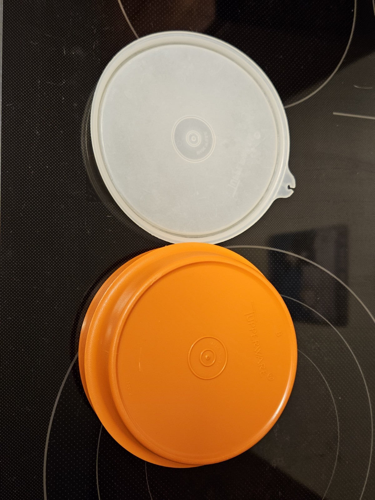 Vintage Tupperware Seal N Serve Storage Container Sheer Lid 238 Orange Bowl 1356