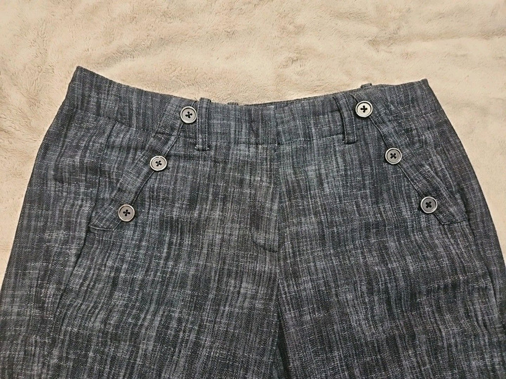 Sandro Bermuda Shorts Womens 8 Dark Gray Button Detail Pockets