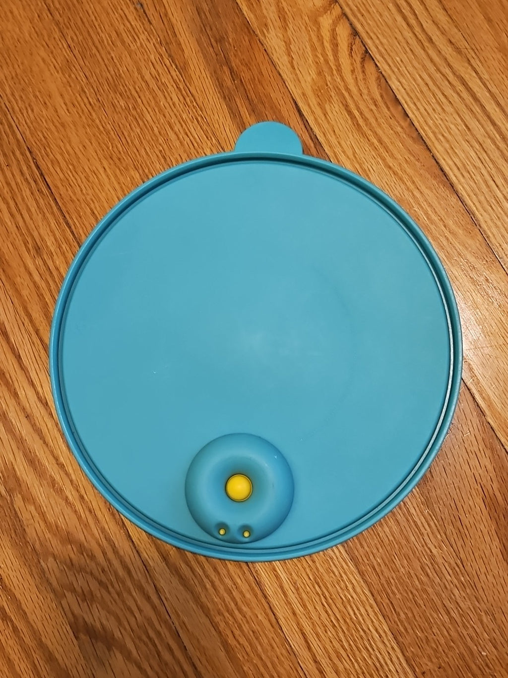 Vintage Tupperware CrystalWave Vented Replacement Lid #2651A Aqua & Yellow