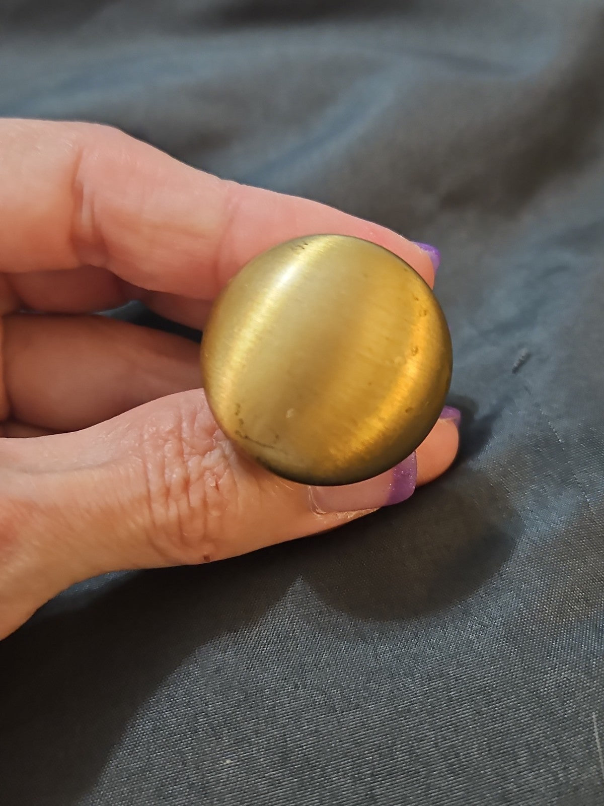 Set Of 2 Brushed Satin Finish Brass Cabinet Knobs Drawer Pulls 1.25" Diameter