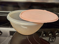 Vintage Tupperware Wonderlier Sheer Bowl #236-17 w/ Pink lid # 229-5