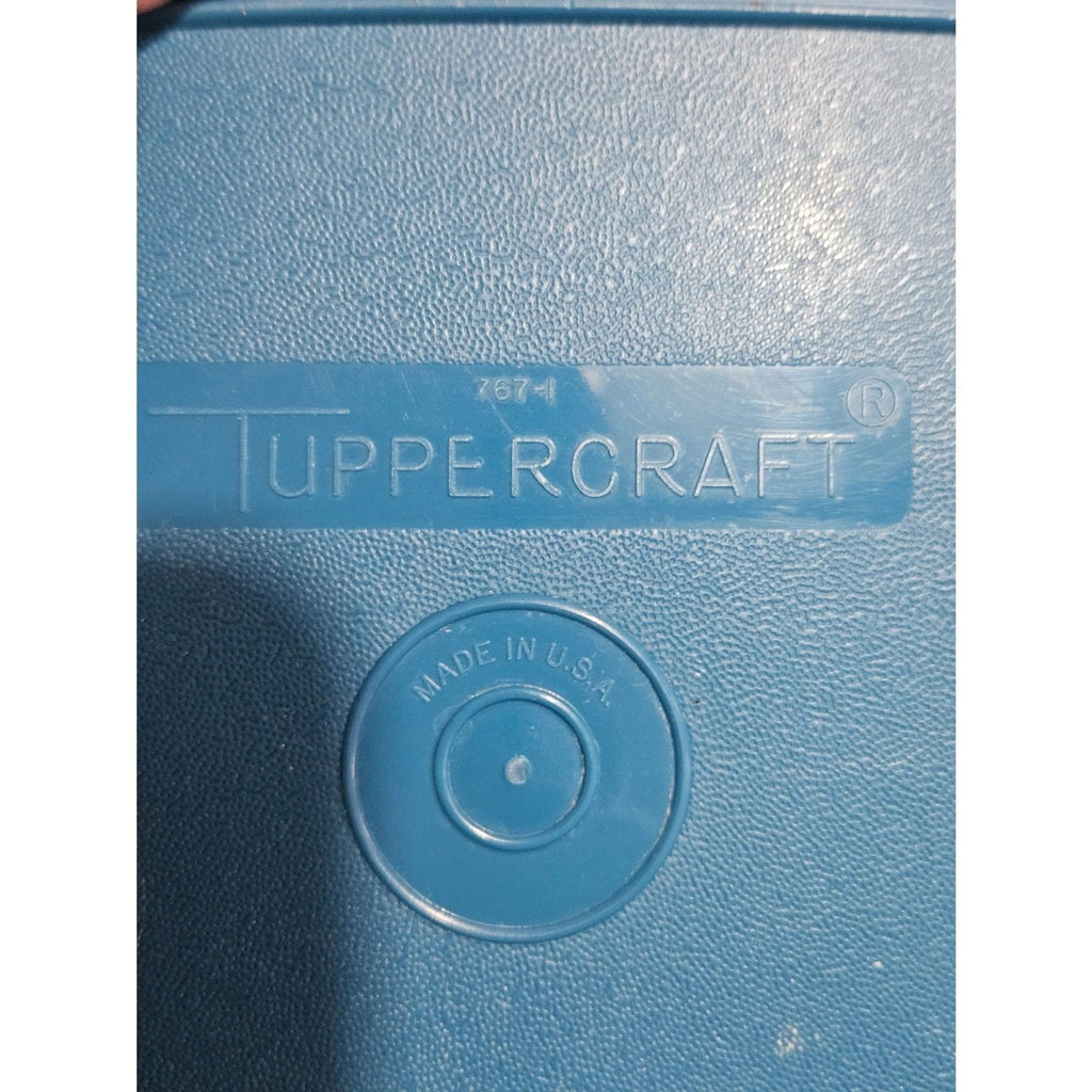 Tupperware Tuppercraft Stow N Go Teal Blue Divided Container w/Insert & Lid 767