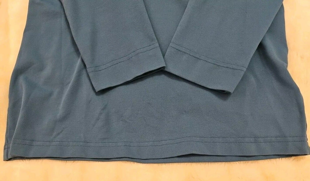 GOLFINO Womens Size 8 Teal W/ White Collar 3/4 Sleeve Polo Shirt Golf