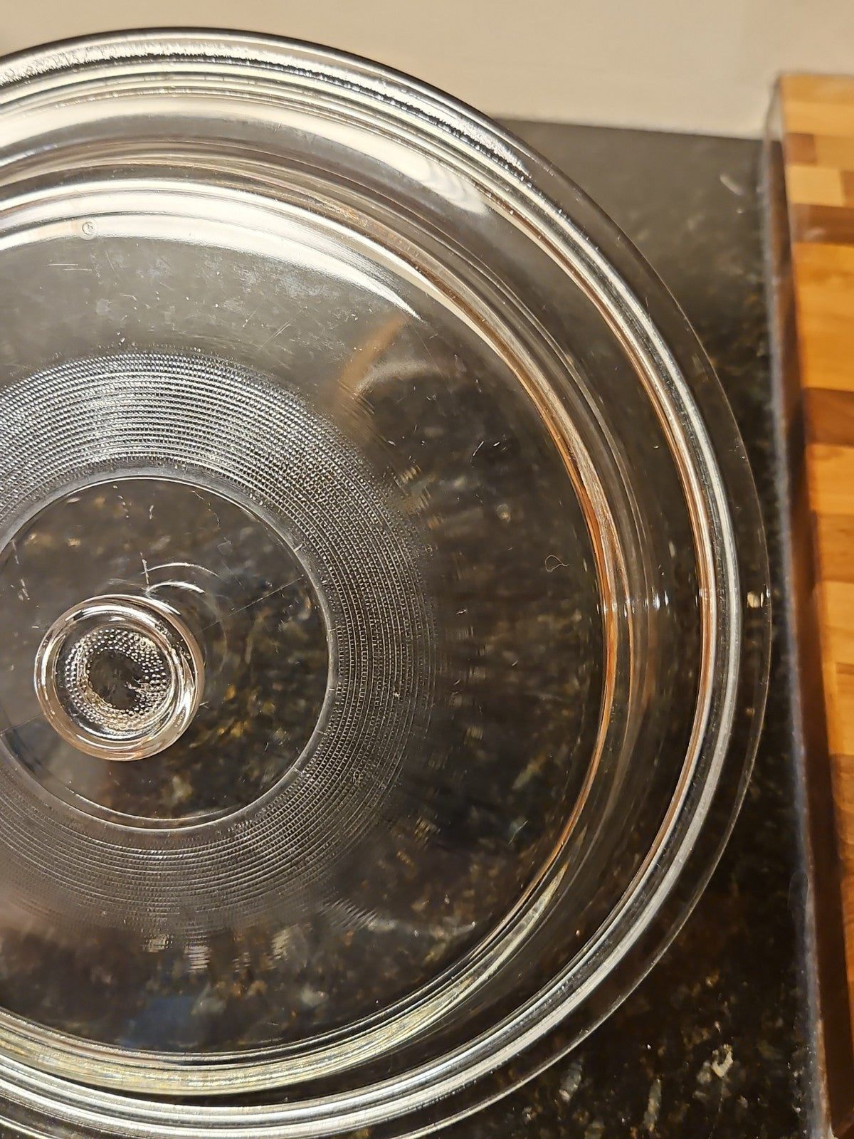 Vintage Clear Glass Lid - 11.5” Inside 12.25” Outside Casserole Slow Cooker Lid