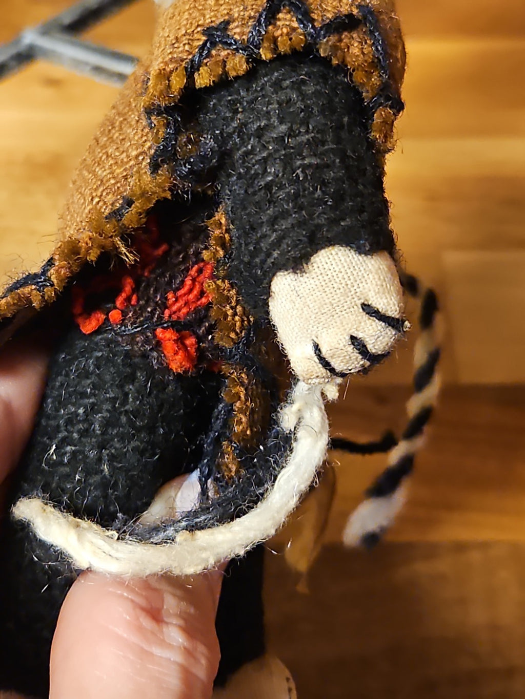 Vintage Andean Folk Art Doll 6.5" Hand Woven Peruvian Knitted Cloth