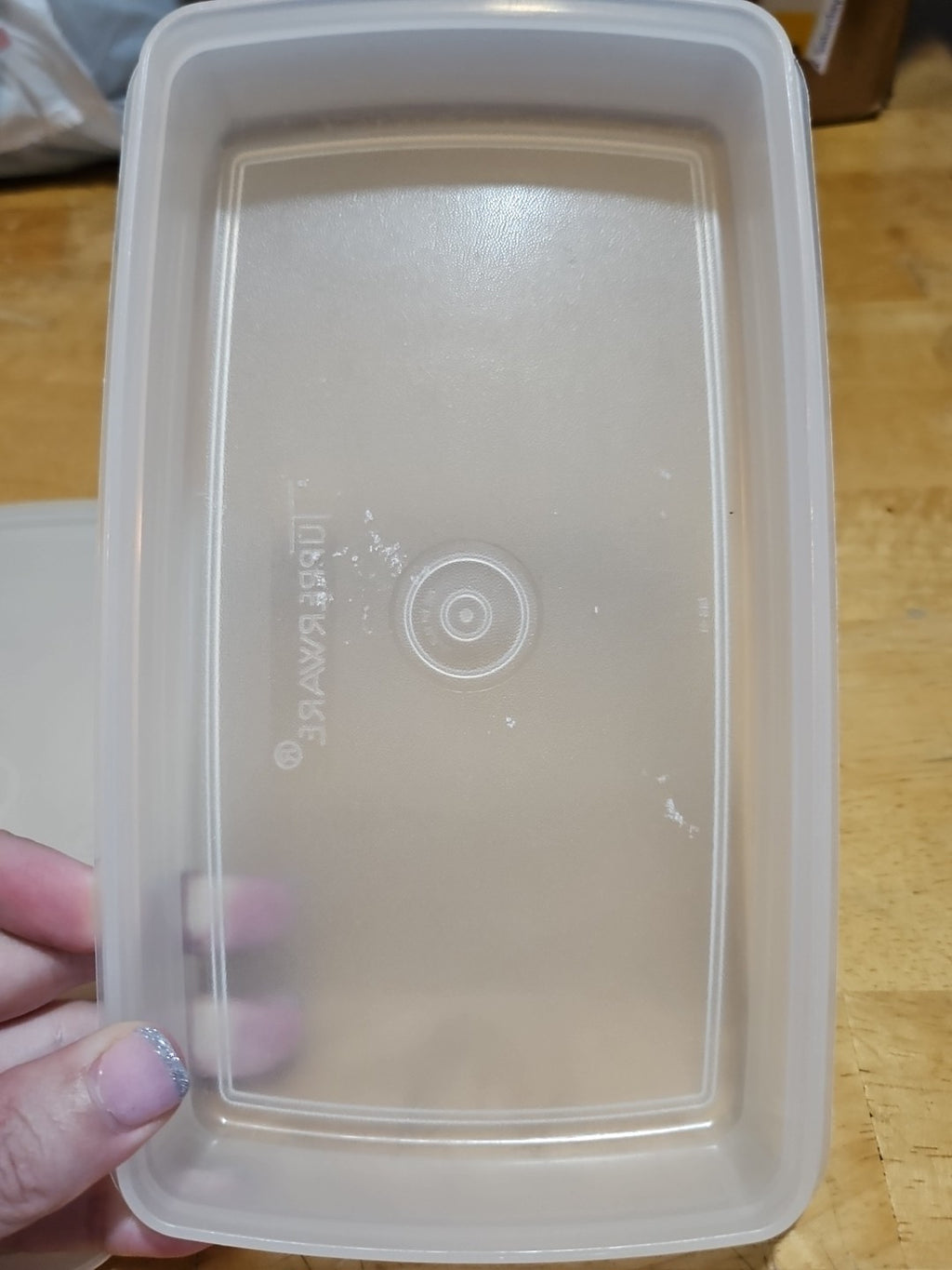 Vintage Tupperware Deli Meat Cheese Keeper Sheer 816 W/ Sheer Lid 817