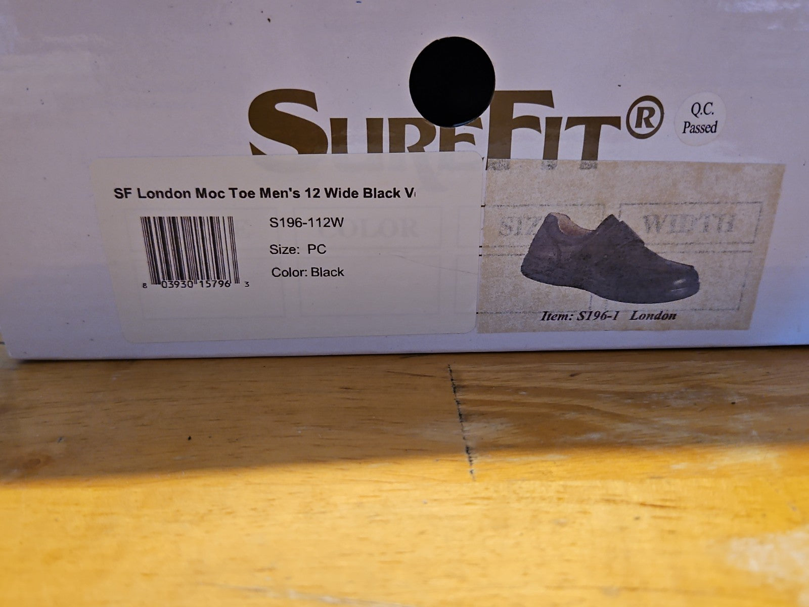 SureFit London Hook & Loop Moc Toe Shoes Soft Leather Black Men’s 12W EUC