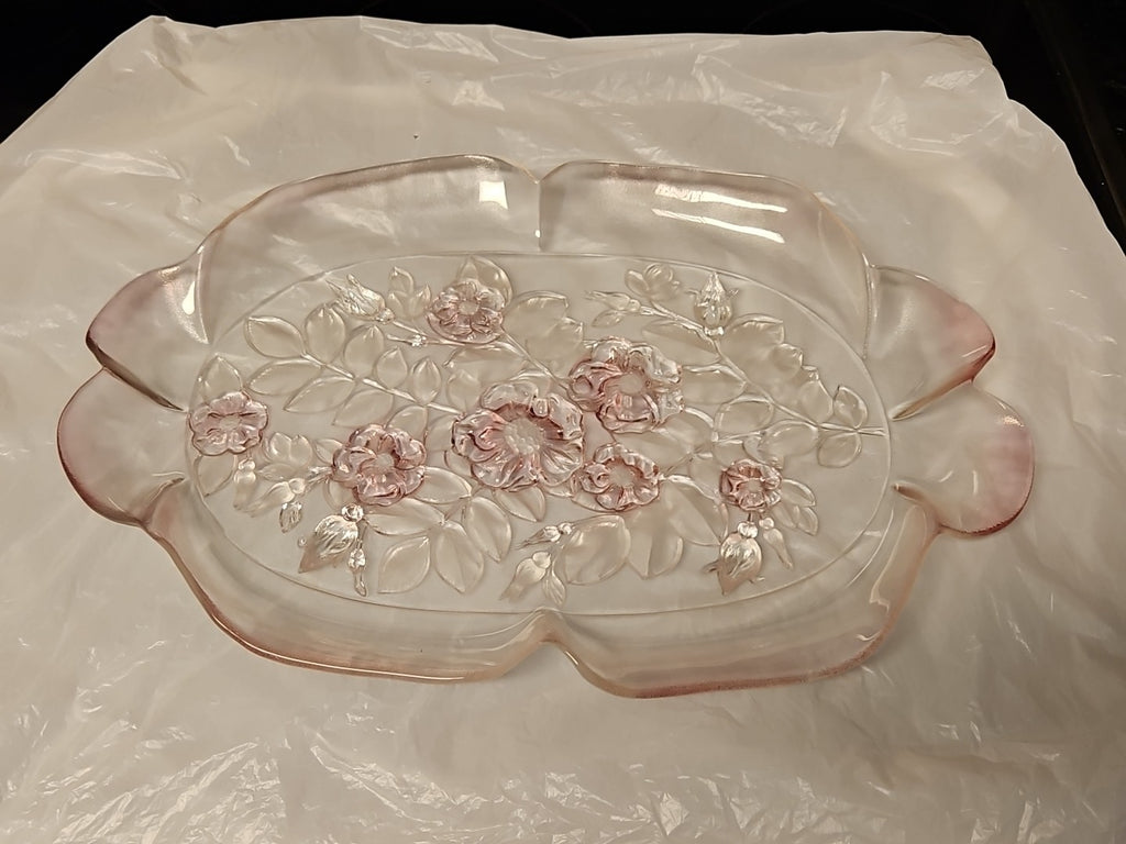Beautiful Vintage Mikasa Pink Rosella Large Serving Platter  15.5" x  11" x 1.5"