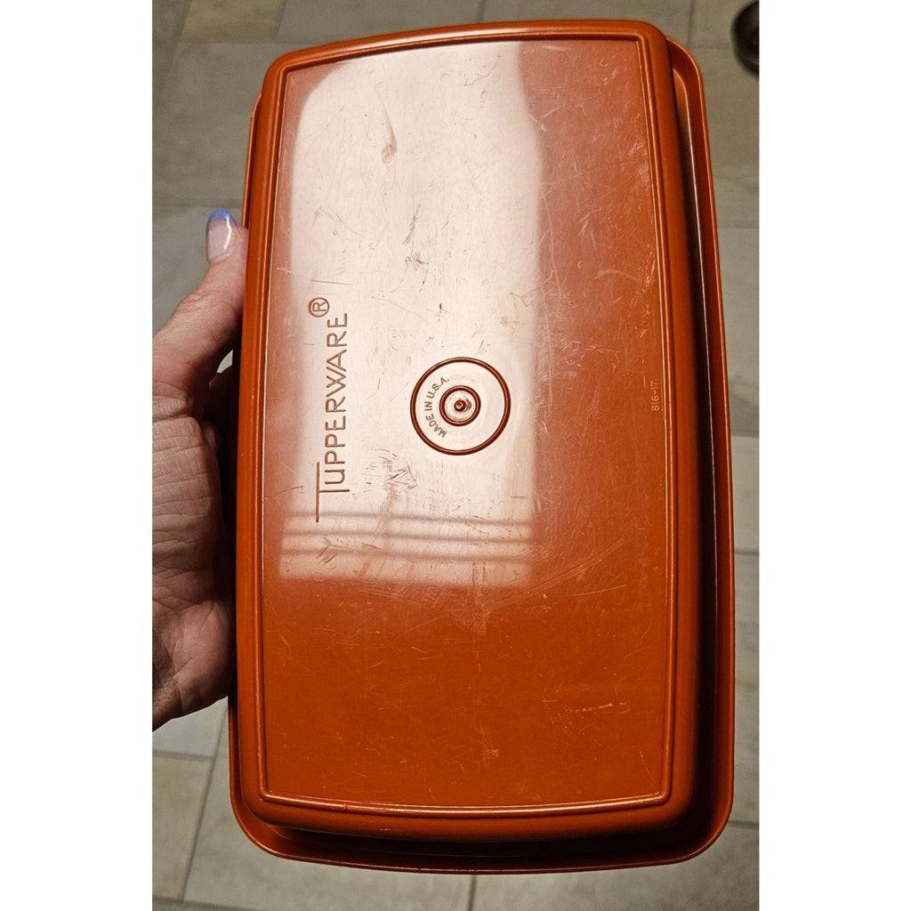 Vintage Tupperware 816 Deli Keeper Cheese Cold Cuts Paprika Red With Lid