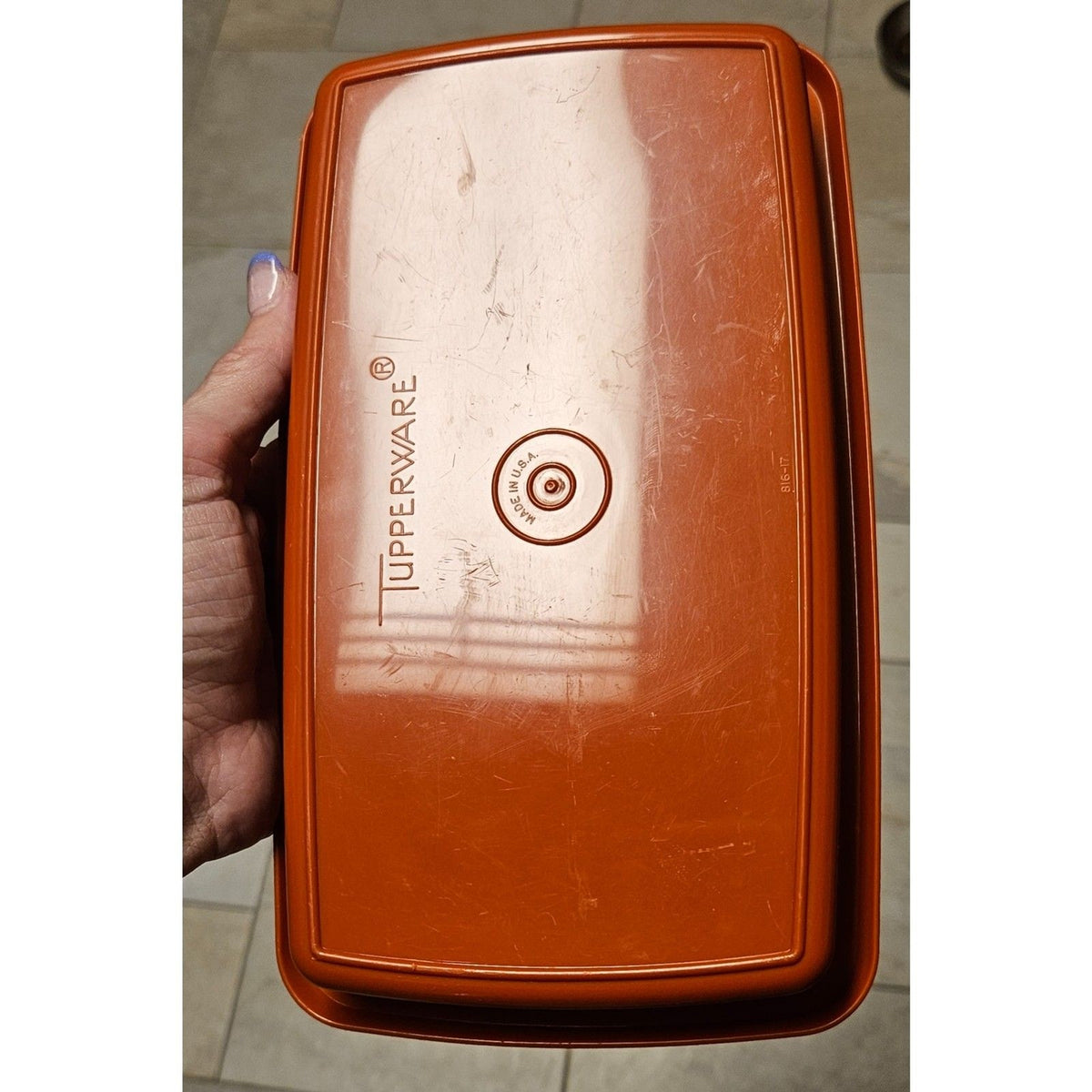 Vintage Tupperware 816 Deli Keeper Cheese Cold Cuts Paprika Red With Lid