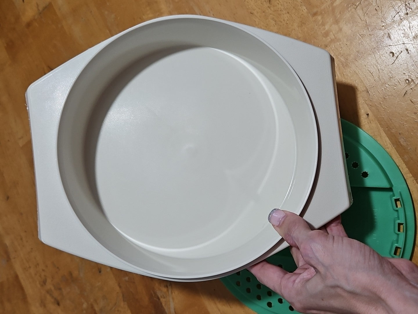 Vintage Tupperware Jadeite Green Cheese Grater W/ Almond Bowl 2 Pc Set - No Lid