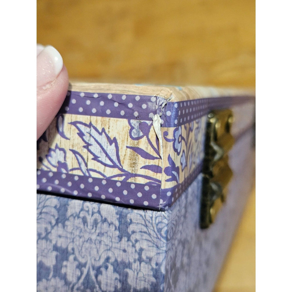 Rustic Shabby Chic Lavender "Home Sweet Home" Storage Trunk Box 15.5"x10"x4.5"