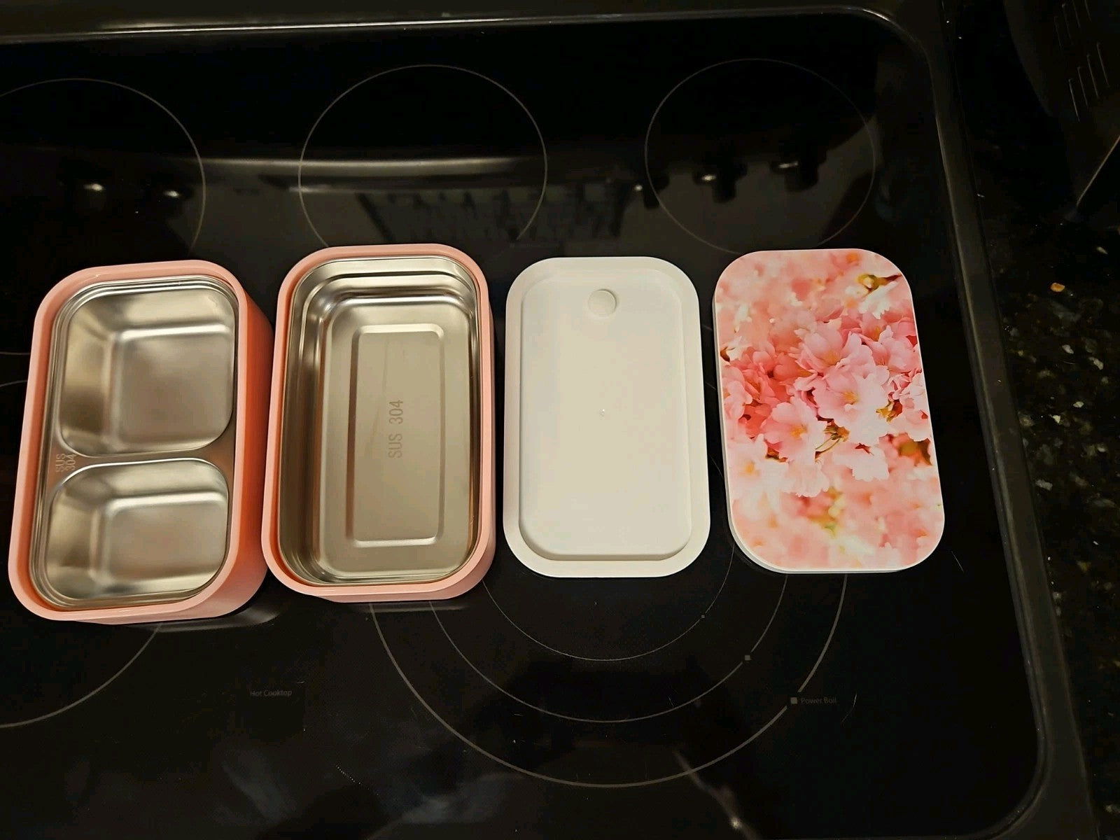 Sakura Cherry Blossoms Stainless Steel Double-Layer Bento Box Lunch Box