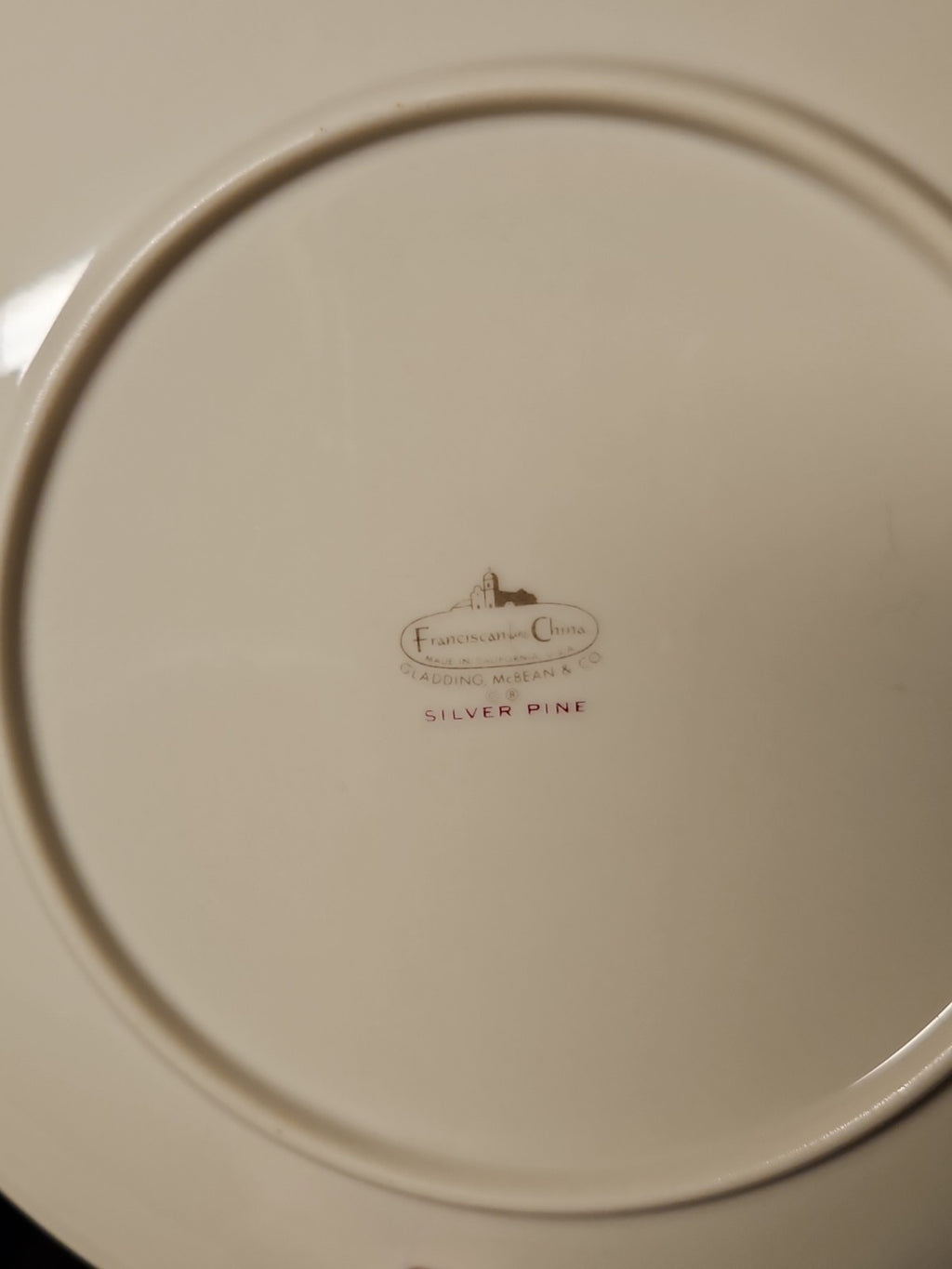 Vintage MCM Franciscan Silver Pine Salad Plate Near Mint 8.25" Atomic Pine