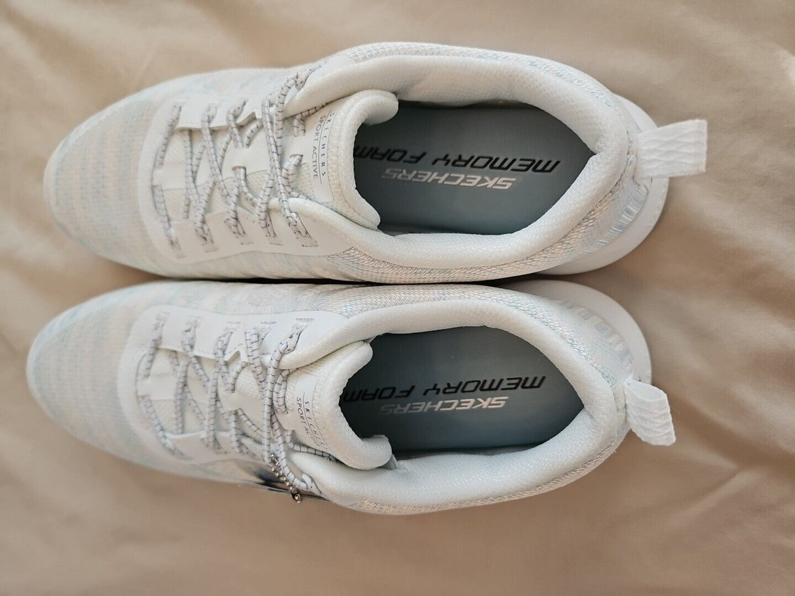 New Skechers Vapor Foam Lite Spark Sneakers Women's 7.5 White Multi Slip-on
