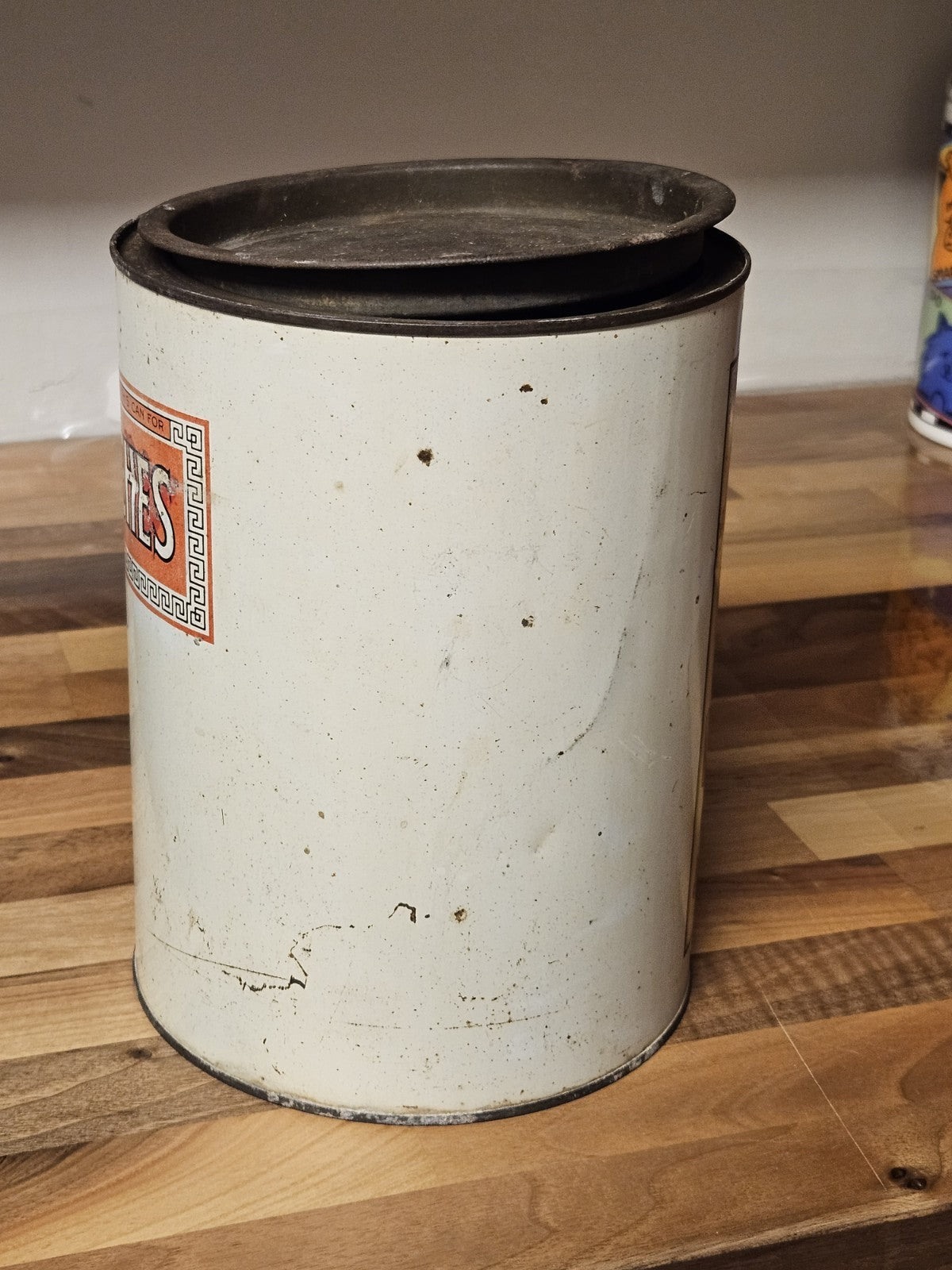 Vintage Brownell & Field Providence RI Autocrat Coffee 3lb Tin W/ Off-Center Lid