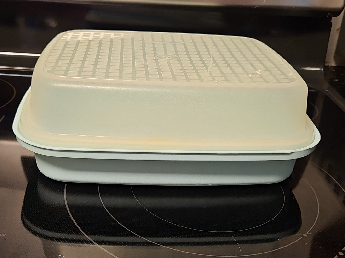 Vintage Tupperware Mint Green Season & Serve Marinade Dish W Lid 1295-7 & 1294-1
