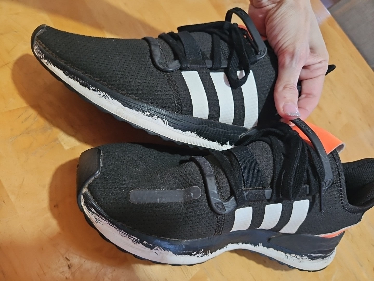 Adidas U Path Run Casual Sneakers From Finish Line Mens Size 10.5 Black & Orange