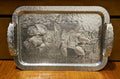 VINTAGE CONTINENTAL SILVER CO WILD ROSE BRILLIANTONE #1023 HAMMERED SERVING TRAY