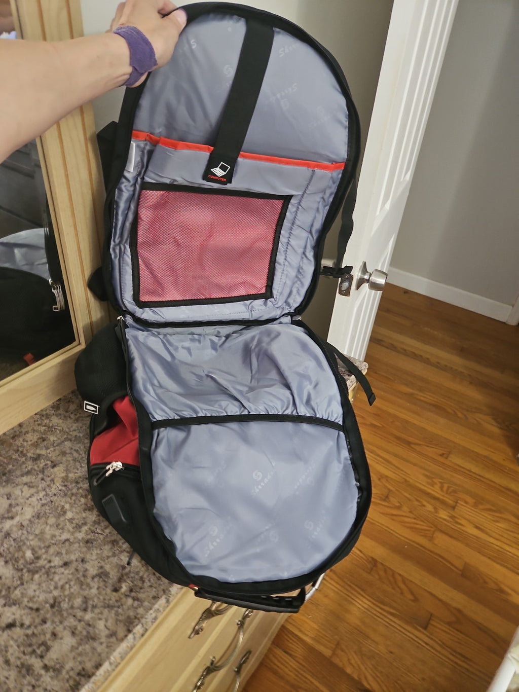 Shrradoo Extra Large 50L Travel Laptop Backpack w/ USB Charging Ports Works