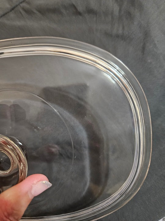 Vintage Pyrex Replacement Lid Pyrex F12C Clear 9.75" x 7.5" EUC