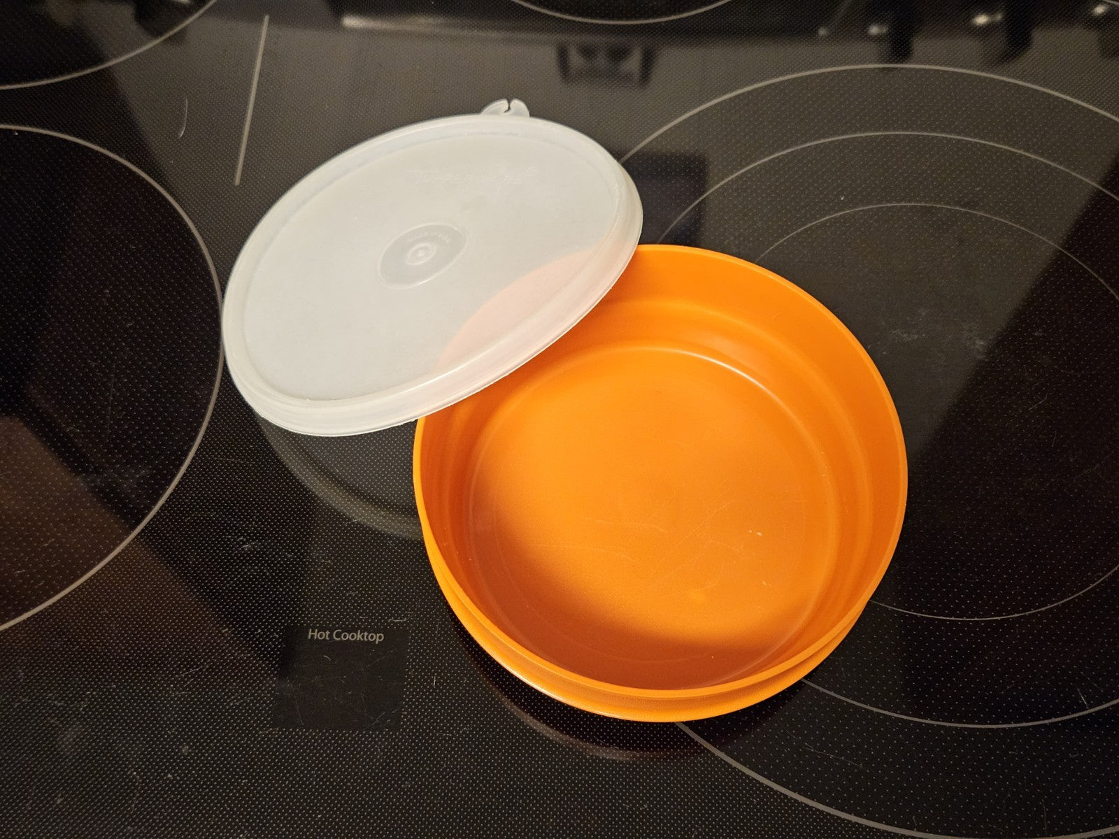Vintage Tupperware Seal N Serve Storage Container Sheer Lid 238 Orange Bowl 1356