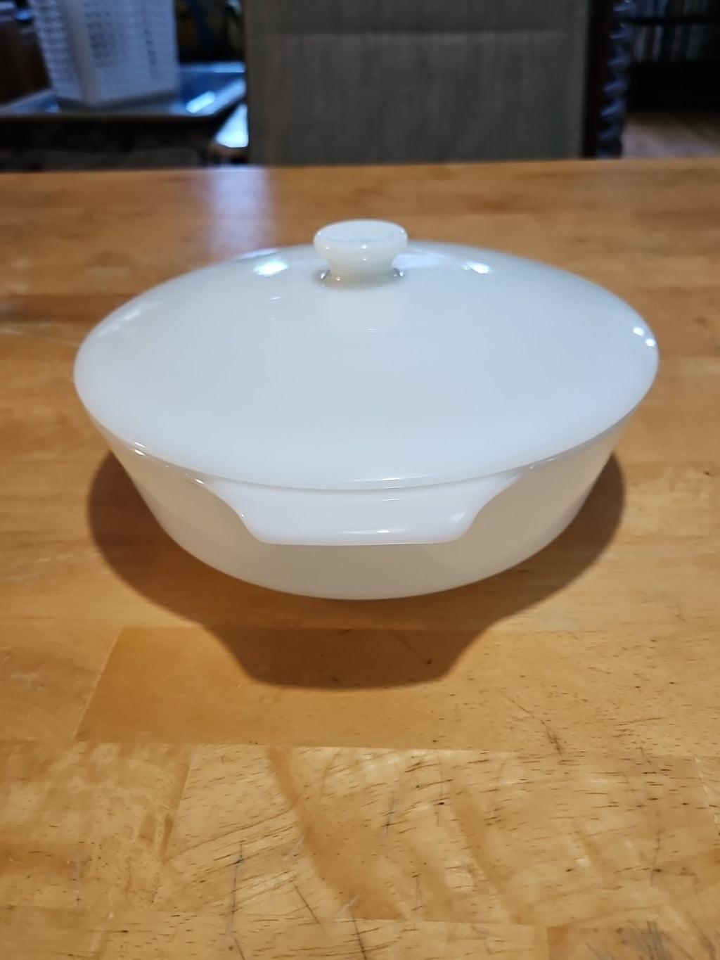 Vintage Anchor Hocking Fire King Meadow Green 438 2 qt Casserole Dish w/lid