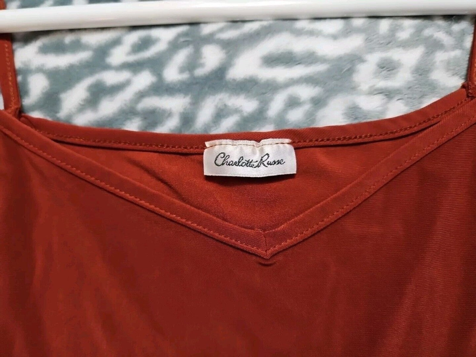 Y2K Charlotte Russe Off Shoulder Tie Sleeve Burnt Orange Top Size S