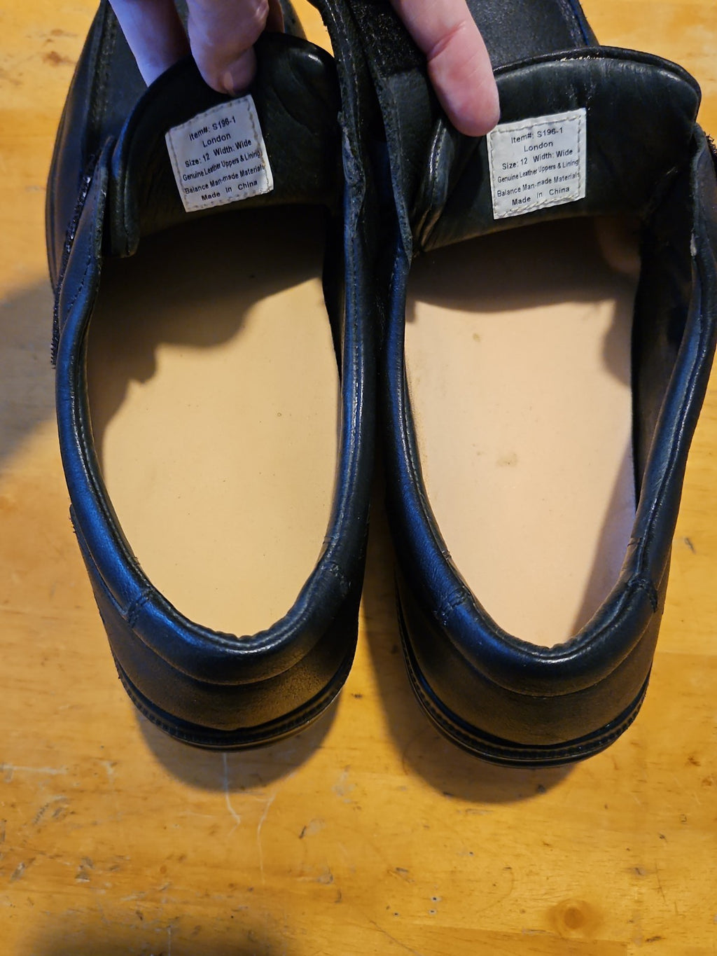 SureFit London Hook & Loop Moc Toe Shoes Soft Leather Black Men’s 12W EUC