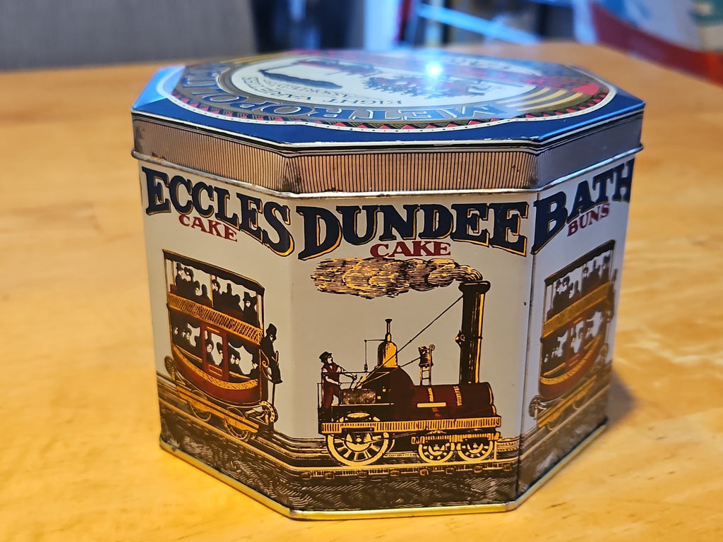 Vintage Metropolitan Excursion Cakes & Biscuits Octagonal Tin