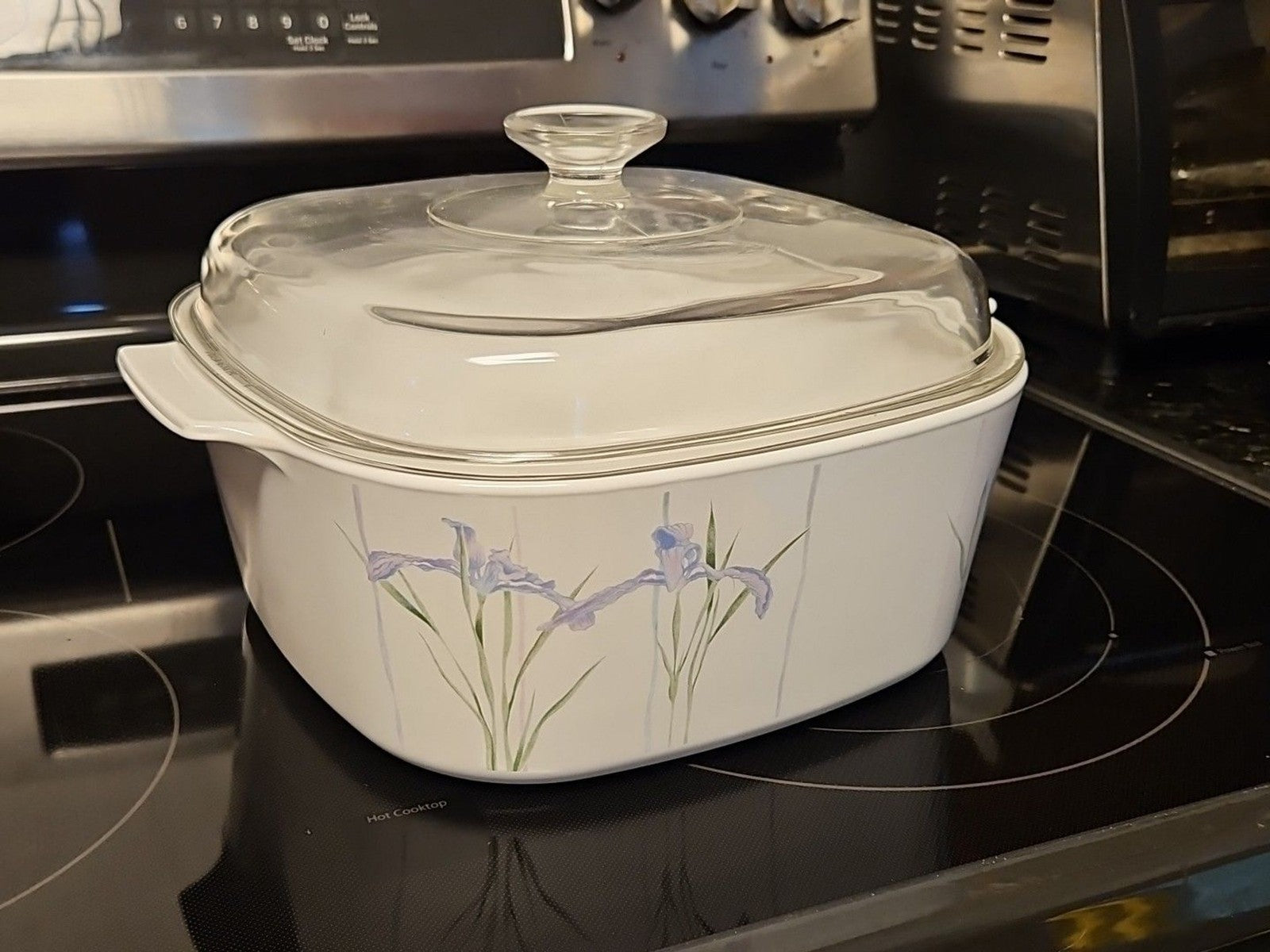 Vintage Corning Ware A-5-B 5 Liter Casserole Dish Shadow Iris 10"x10"x4" & Lid