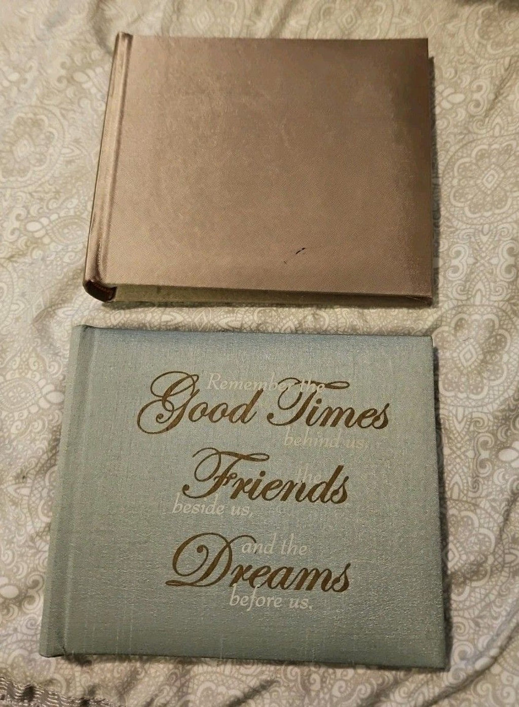 Recollections 2 Pk Freindship Photo Albums Hold 4"x6" Sz NWT Teal & Brown Fabric