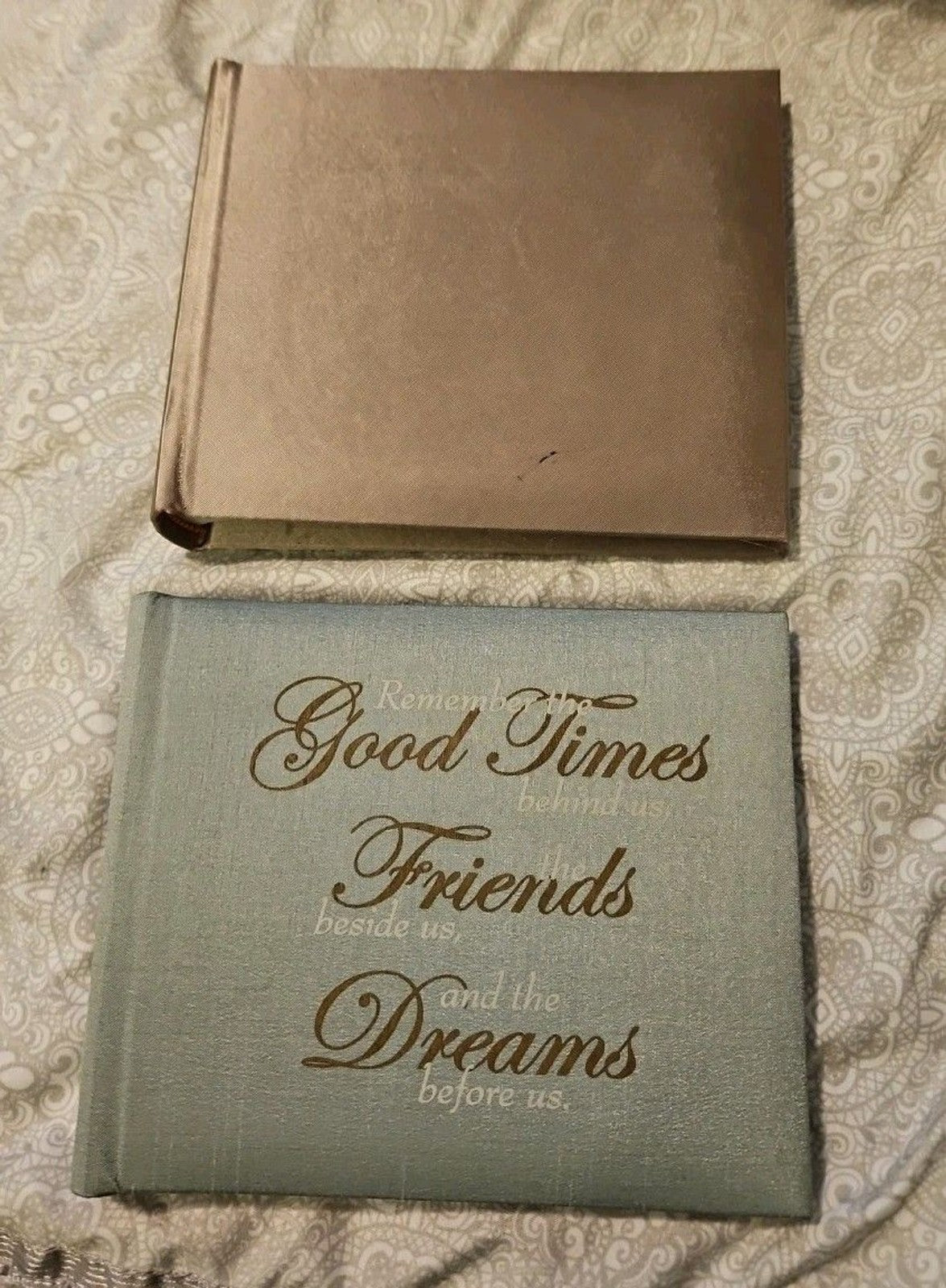 Recollections 2 Pk Freindship Photo Albums Hold 4"x6" Sz NWT Teal & Brown Fabric