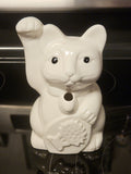 Vintage Benihana Maneki Neko Tiki Lucky Cat White Mug Lucky Waving Cat Figurine