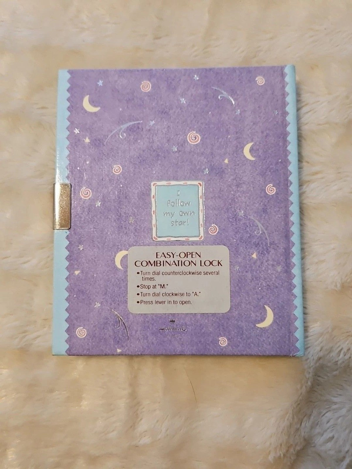 Whimsical Celestial Theme Hallmark Hardcover Locking Dream Journal 7.5" X 6.5"
