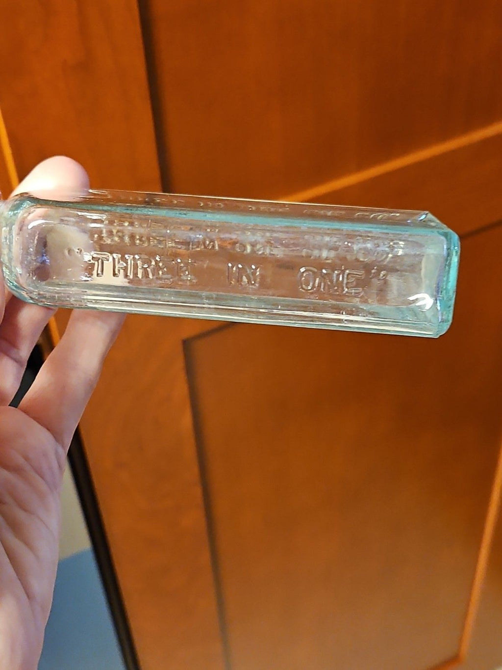 Set Of 2 Antique 3rd Gen 1900's Antique Three In One 3 in 1 Oil Glass Bottles