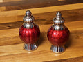 Julia Knight Peony 4” Salt & Pepper Shaker Set Pomegranate EUC