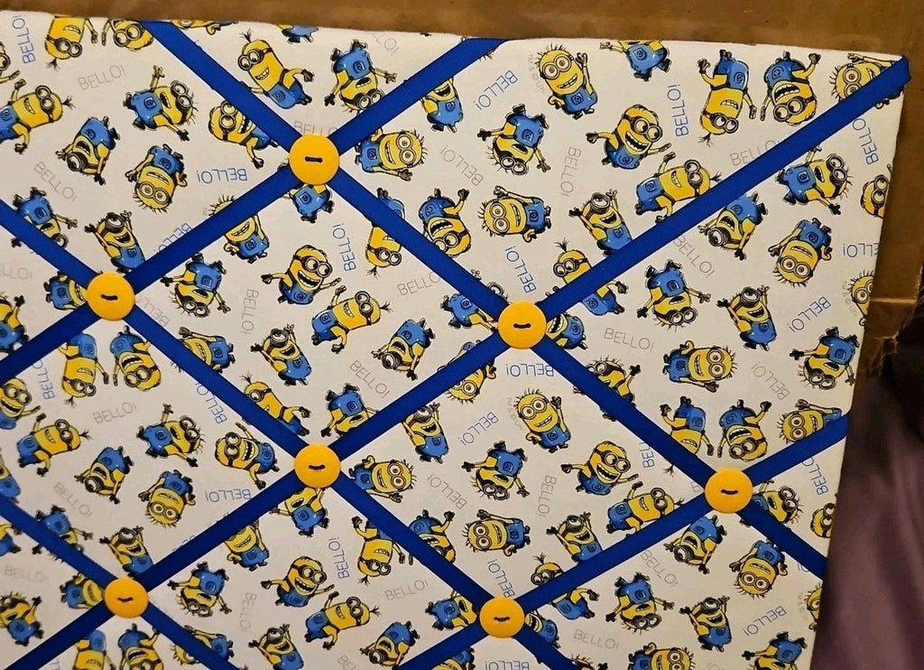 Minions Ribbon Memory Board For Photos, Cards, Mementos & More 20" x 16"