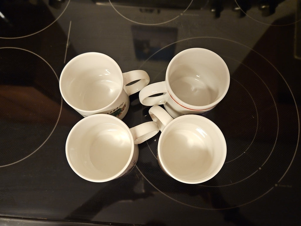 Set of 4 Ford Coffee Mugs - 3 Of F-1 America's Hardest Working Truck & 1 Logo
