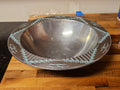 Vintage Wilton Armetale 14" Bowl Turquoise Zia Southwest Pattern Very Nice!