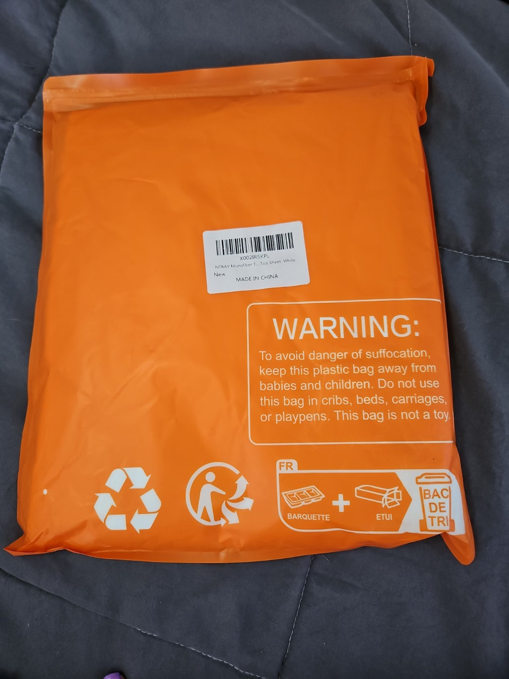 New In Package NTBAY Microfiber Twin Flat Top Sheet White
