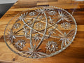 Vintage EAPC Anchor Hocking Star Burst Pressed Glass Platter 13.5" Round EUC