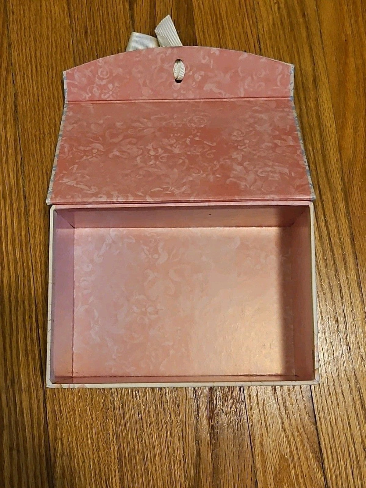 Elegant Storage Box Blue & Pink Floral Butterly Theme With Bow Accent
