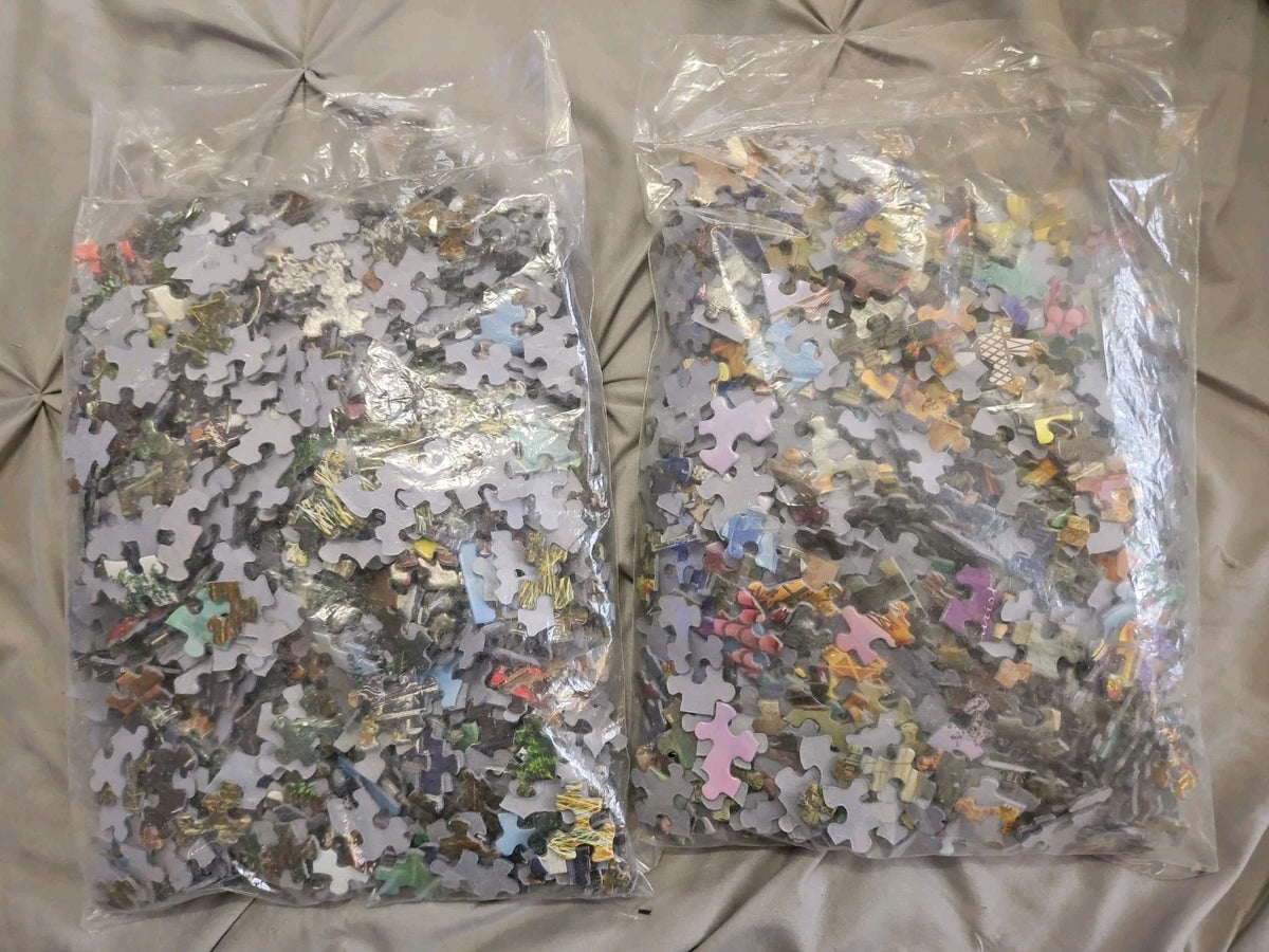 Set of 2 New Sealed 1500pc (Est) Mystery Theme Jigsaw Puzzles (No Box) READ