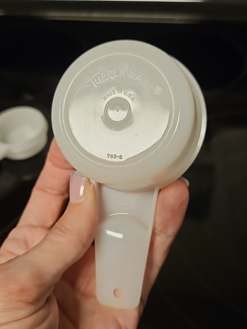 Vintage Tupperware Complete Set Of 6 Nesting Measuring Cups Sheer White EUC