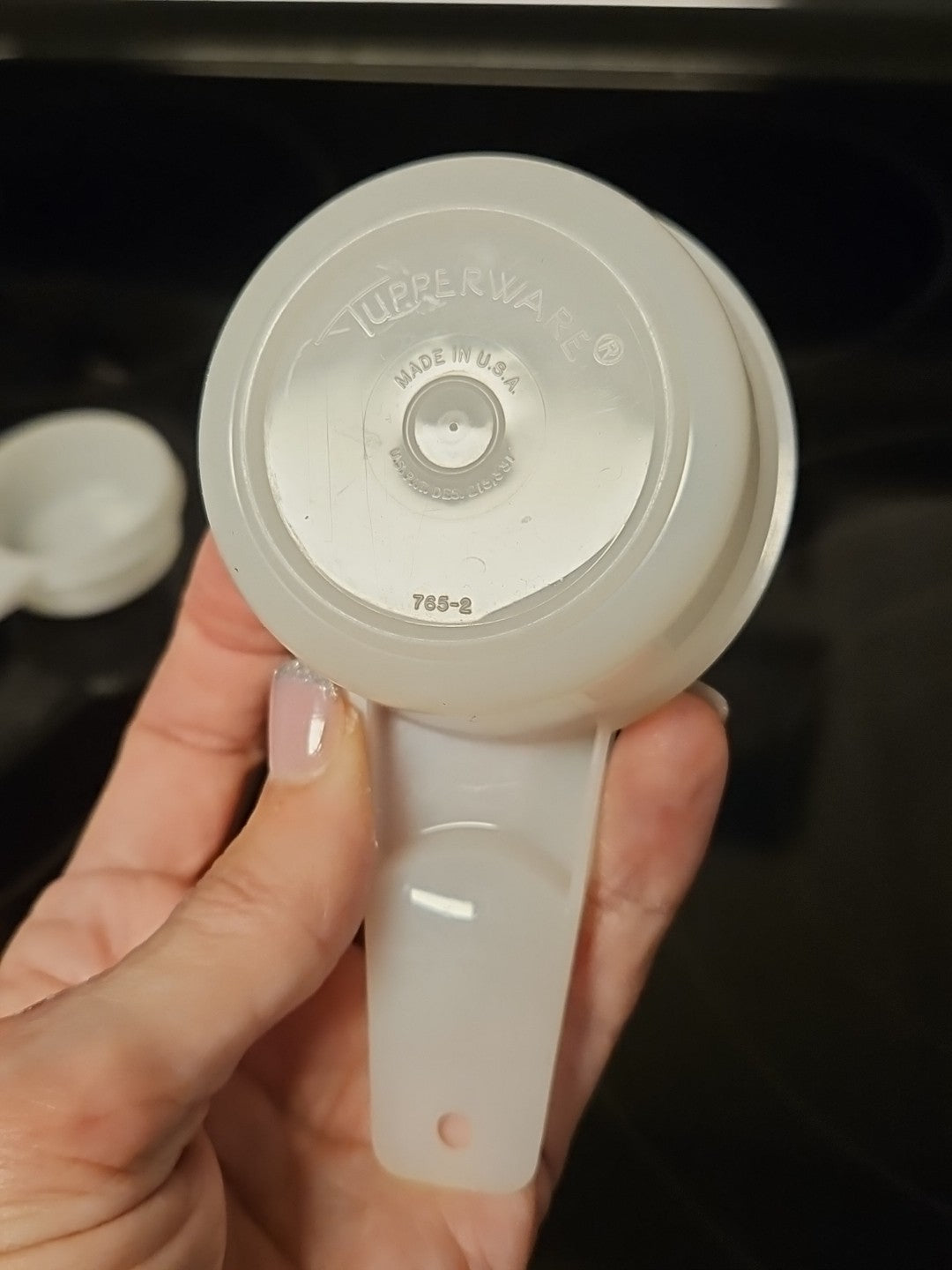 Vintage Tupperware Complete Set Of 6 Nesting Measuring Cups Sheer White EUC