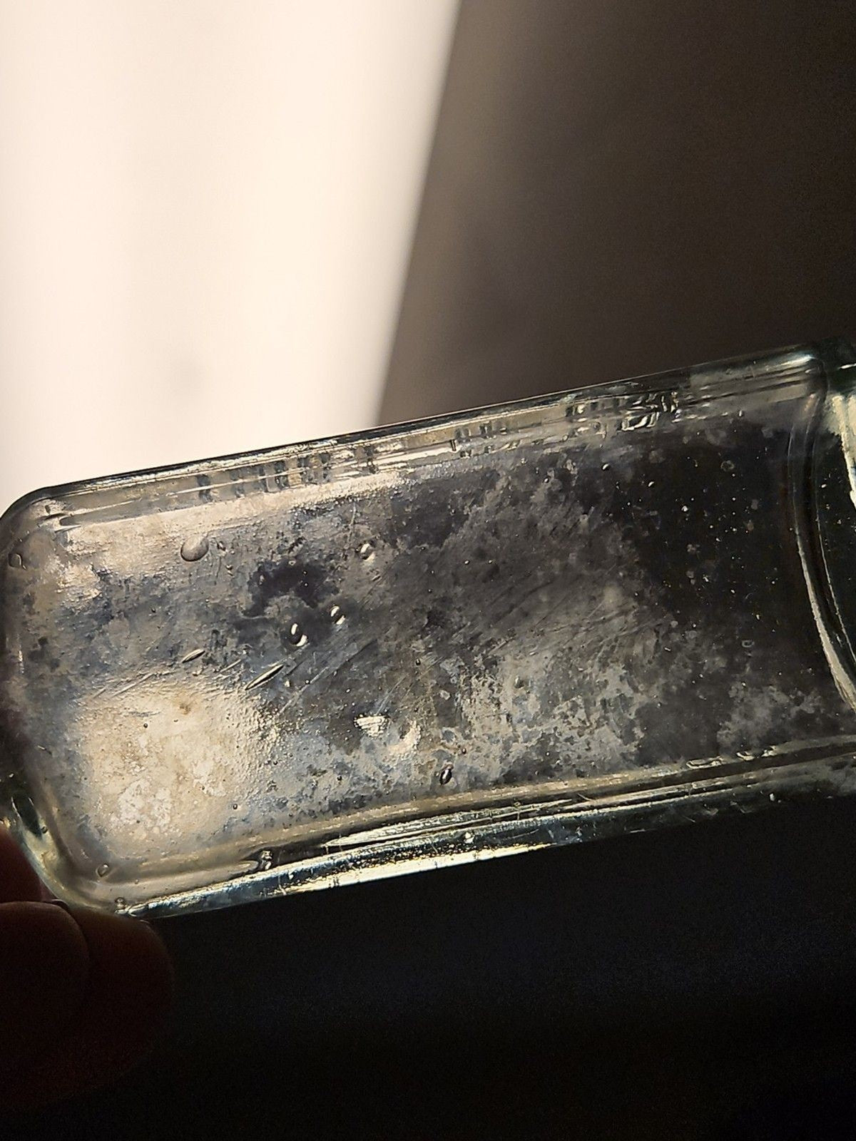 Vinyage 1890's First Gen G.W. Cole Co. Three In One Oil Bottle Blown Aqua Glass