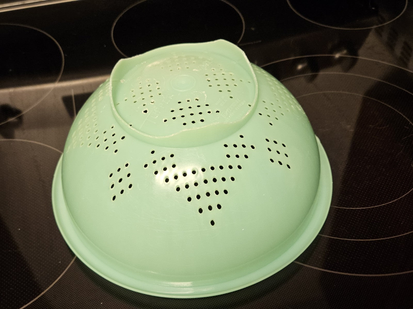 Vintage Tupperware Jadeite Green 9'' Pasta Strainer Colander W Lid #339 & #516