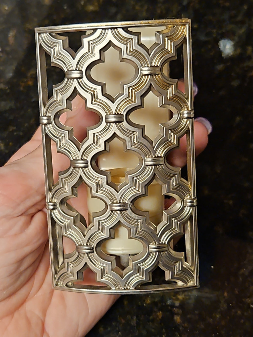 Bath & Body Works WallFlowers Plug In Metallic Tone Moroccan Quatrefoil Trellis
